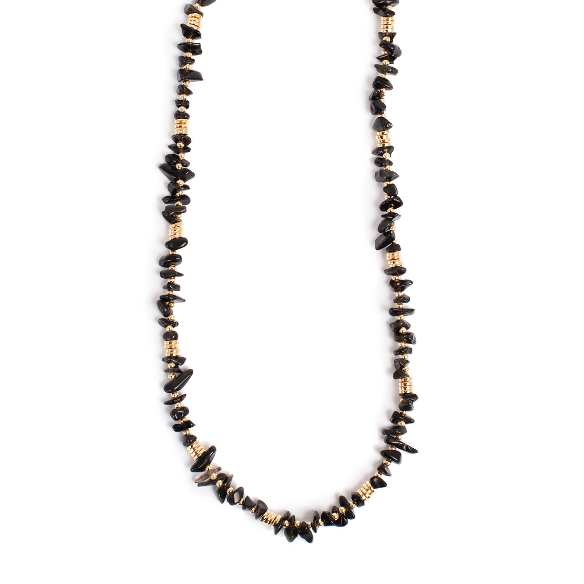 Kort kjede med sort onyx, Nature Beads - A&C Oslo - Design Collection