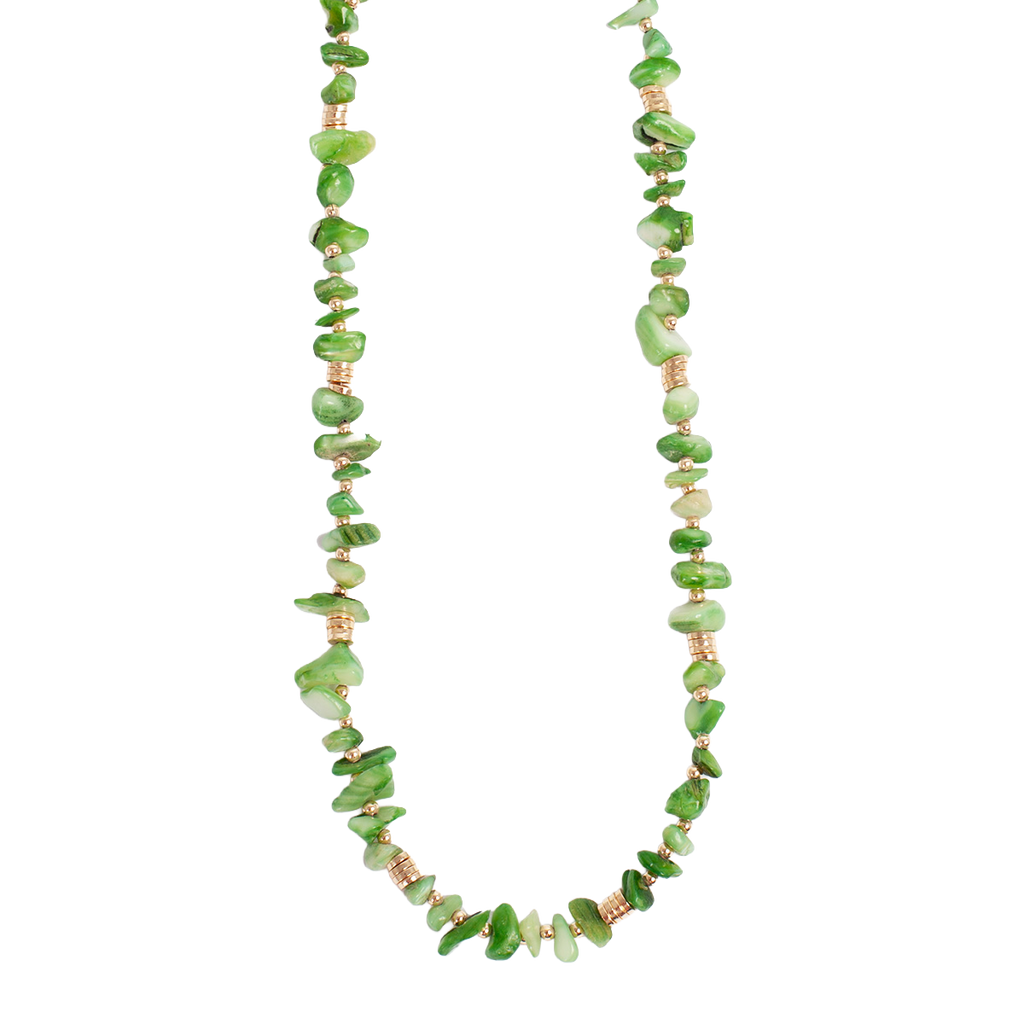 Kort kjede, Nature Beads, grønn - A&C Oslo - Design Collection