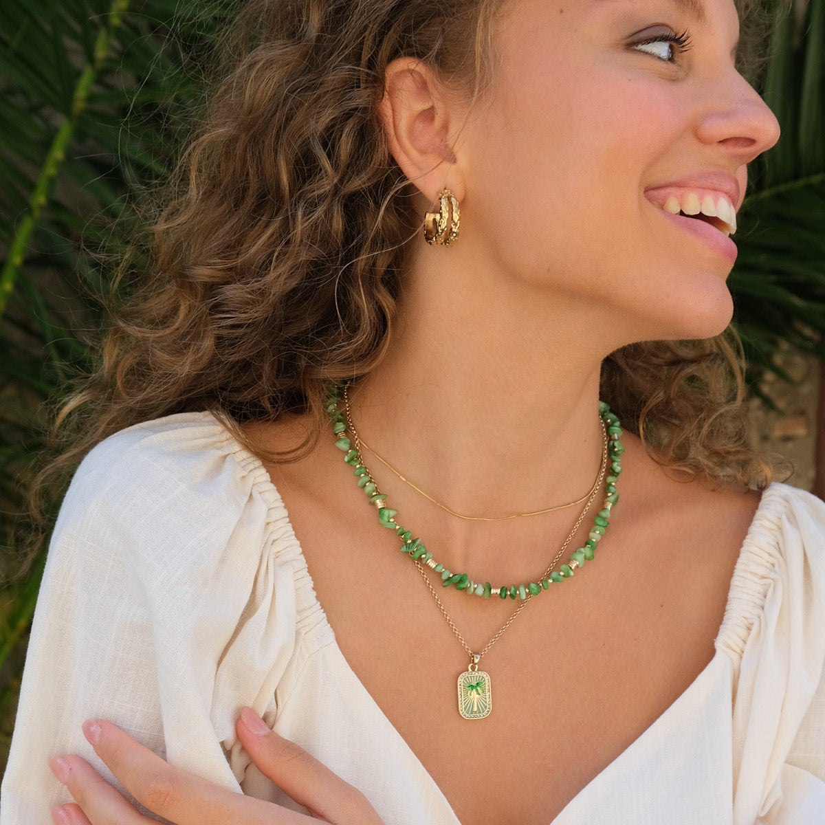 Kort kjede, Nature Beads, grønn - A&C Oslo - Design Collection_4