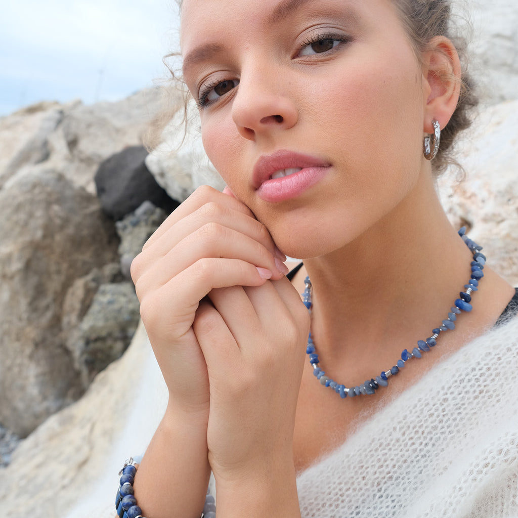 Kort kjede, Nature Beads, aventurin - A&C Oslo - Design Collection_2