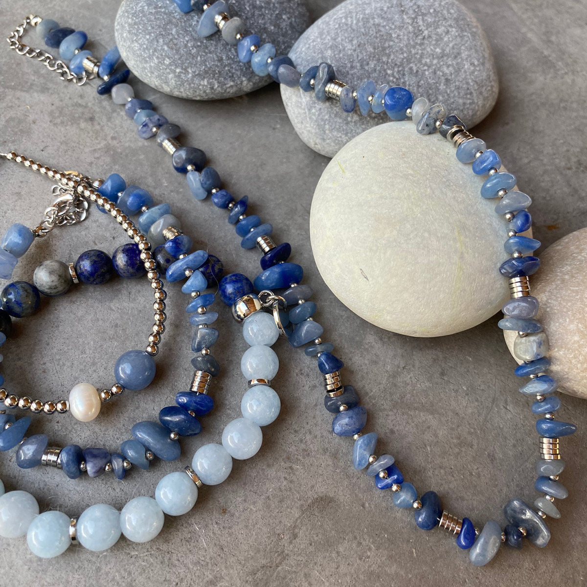 Kort kjede, Nature Beads, aventurin - A&C Oslo - Design Collection_3
