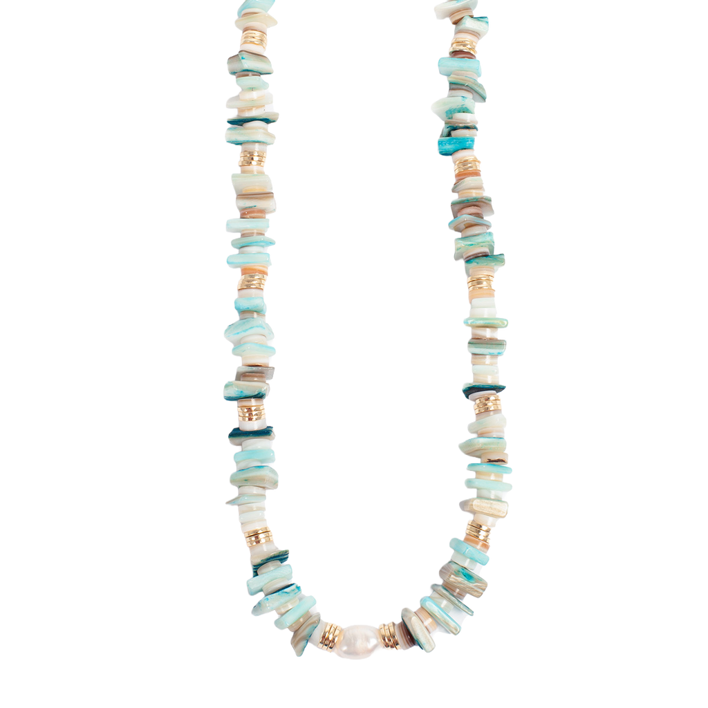 Kort kjede, Nature Beads, mint - A&C Oslo - Design Collection