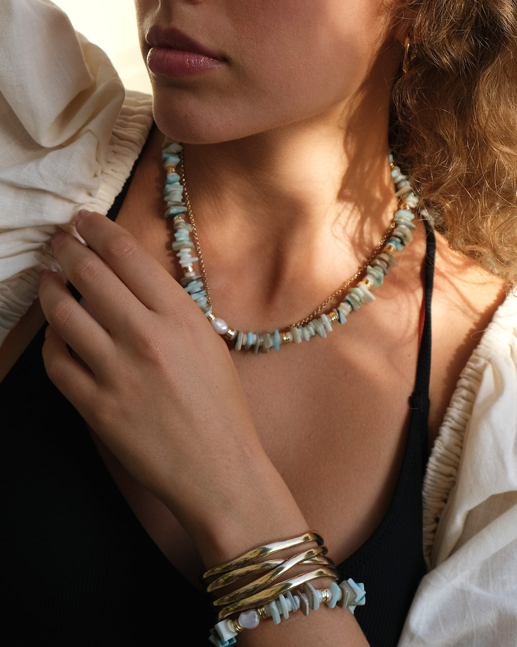 Kort kjede, Nature Beads, mint - A&C Oslo - Design Collection_3