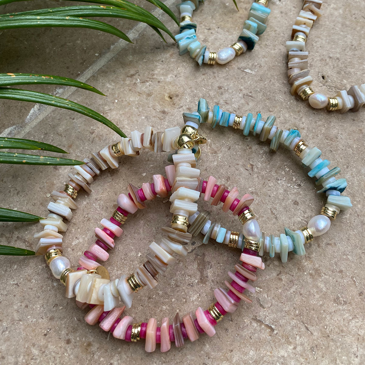 Kort kjede, Nature Beads, mint - A&C Oslo - Design Collection_4