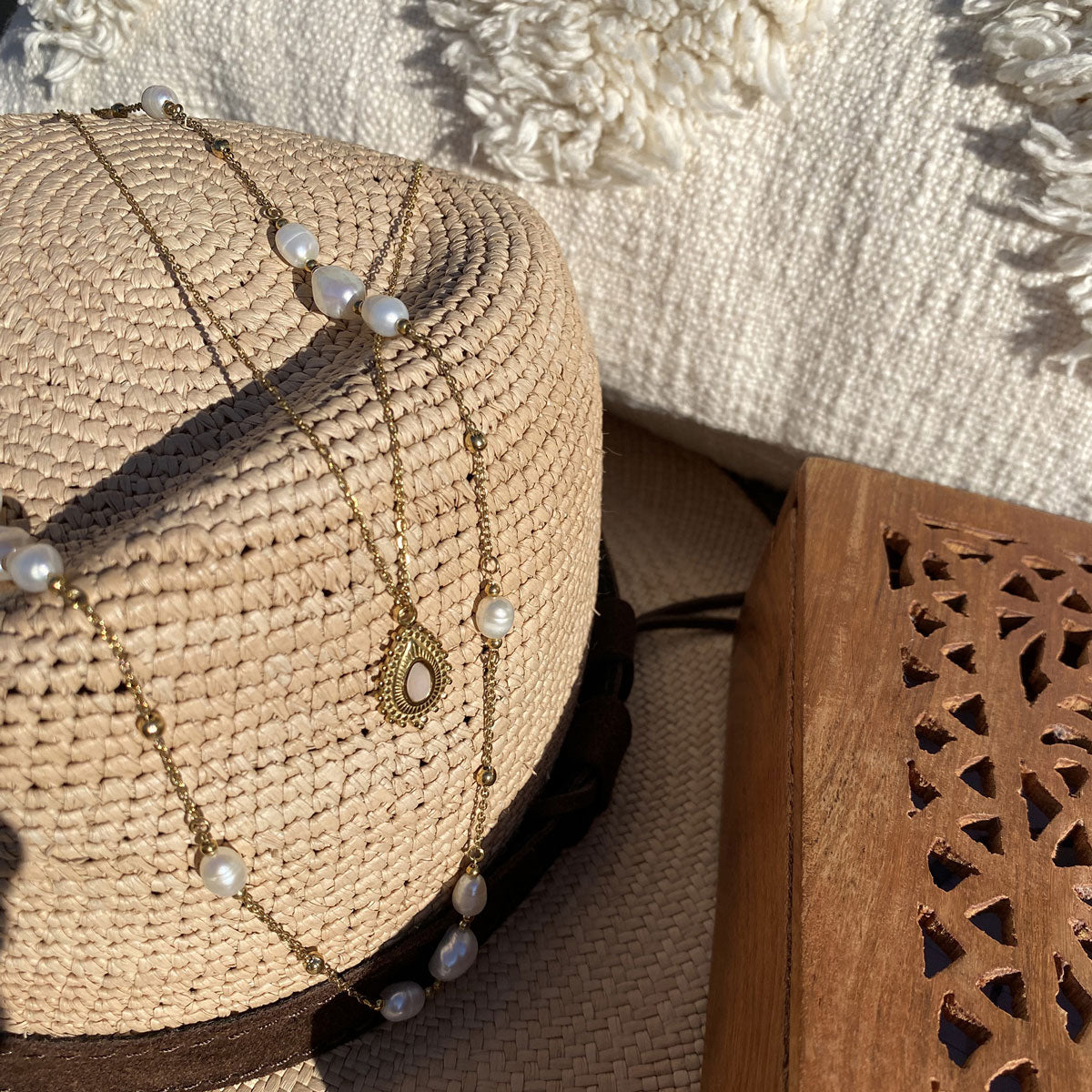 Kort kjede med perlemor, Steel G_3