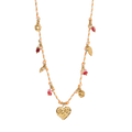 Kort kjede med charms, pink - A&C Oslo - Design Collection