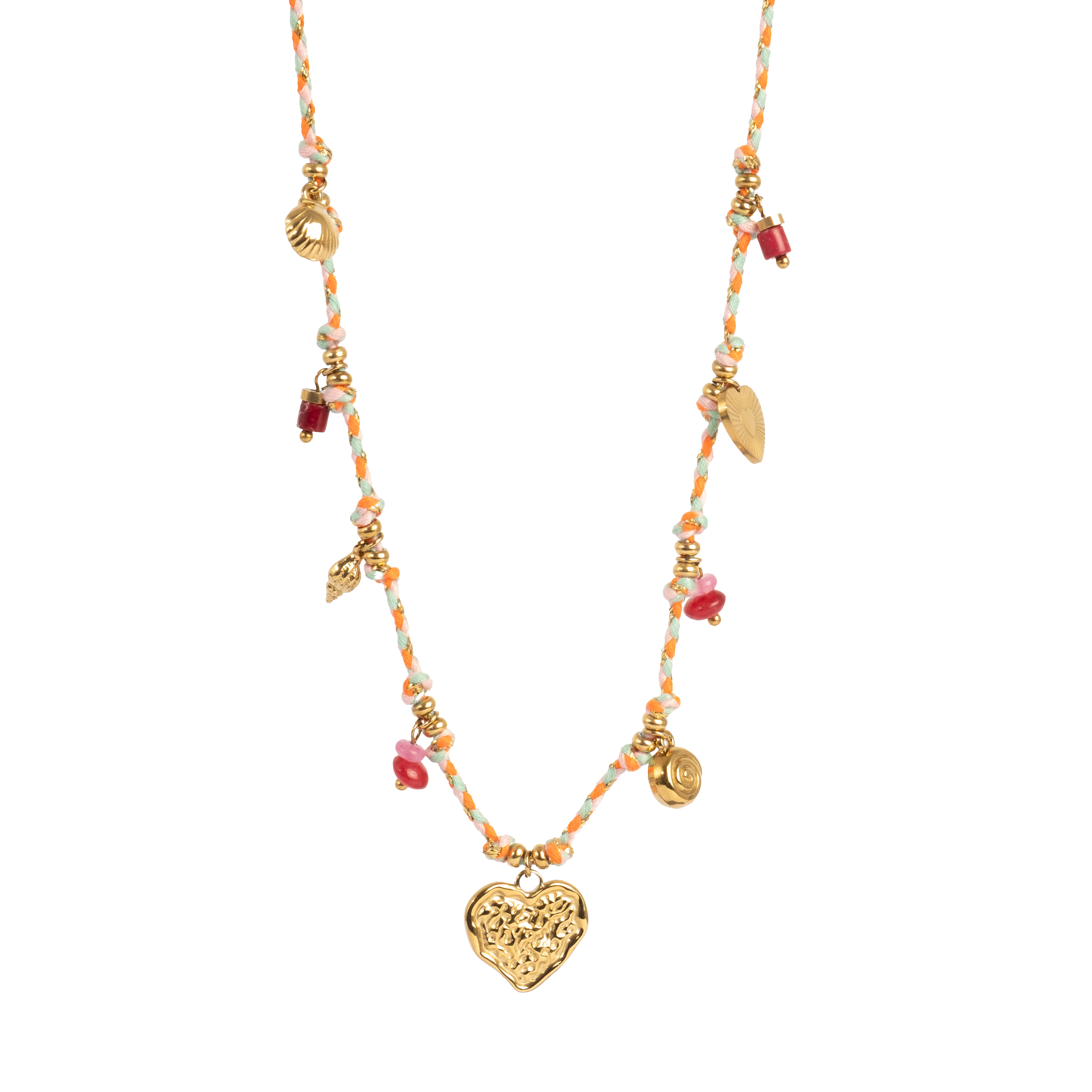 Kort kjede med charms, pink - A&C Oslo - Design Collection