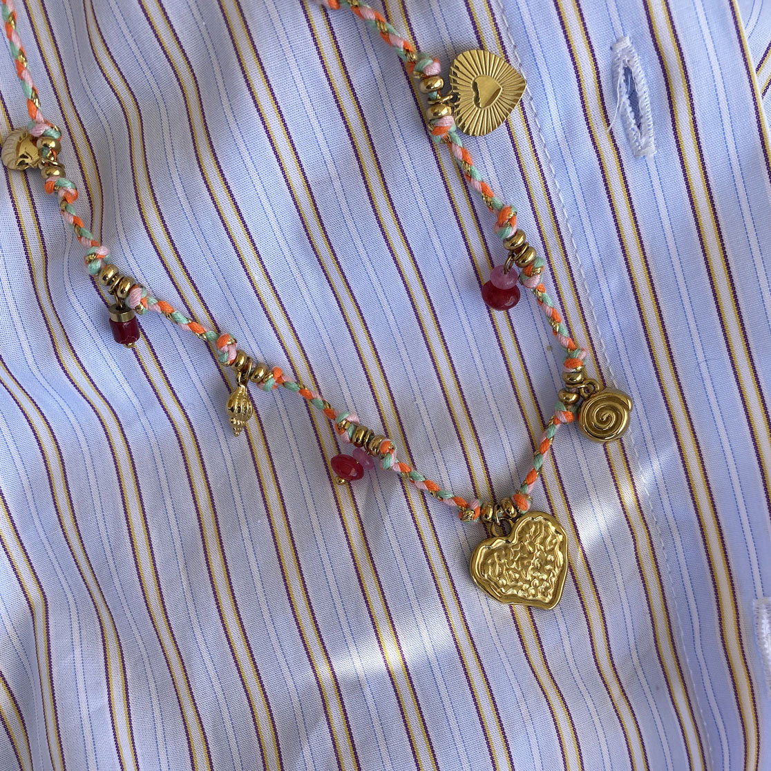 Kort kjede med charms, pink - A&C Oslo - Design Collection_3