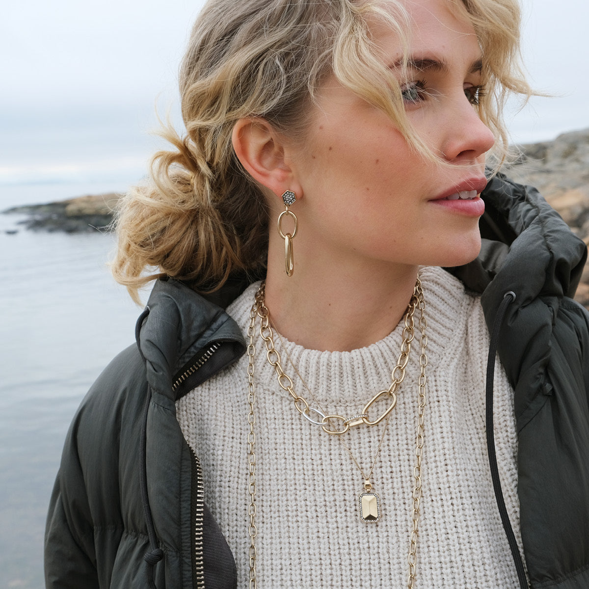 Kjede i medium lengde, Shiny Facets, G - A&C Oslo - Design Collection_3