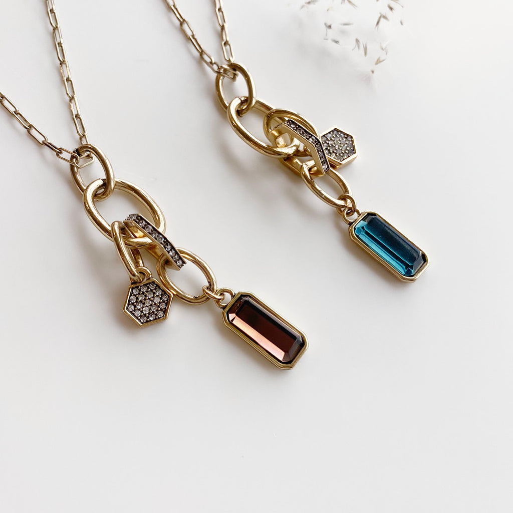 Langt kjede med bunch, teal, Jewel T - A&C Oslo - Design Collection_2