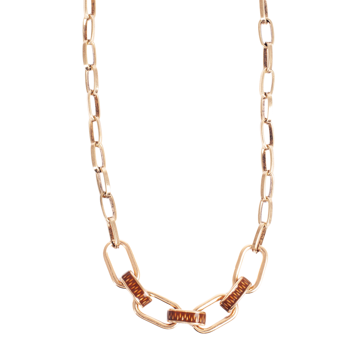 Kort lenke-kjede med brun emalje - A&C Oslo - Design Collection