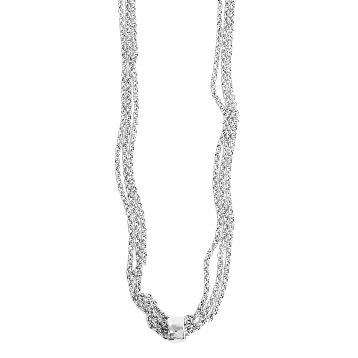 Kort kjede med tre rader, Sculptured S - A&C Oslo - Design Collection