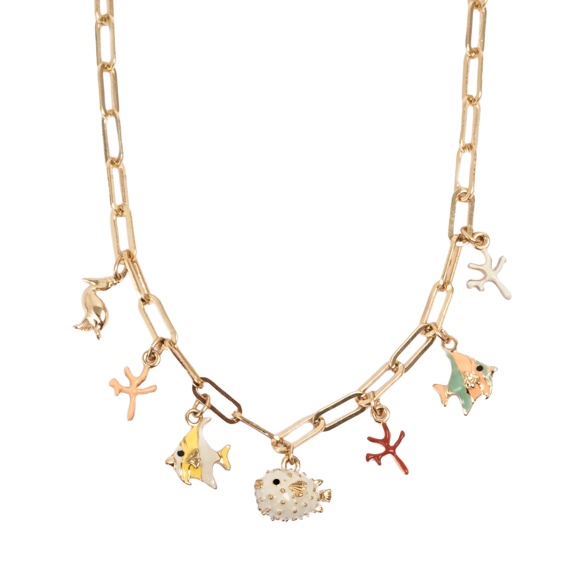 Kort kjede med charms, Aquatic - A&C Oslo - Design Collection