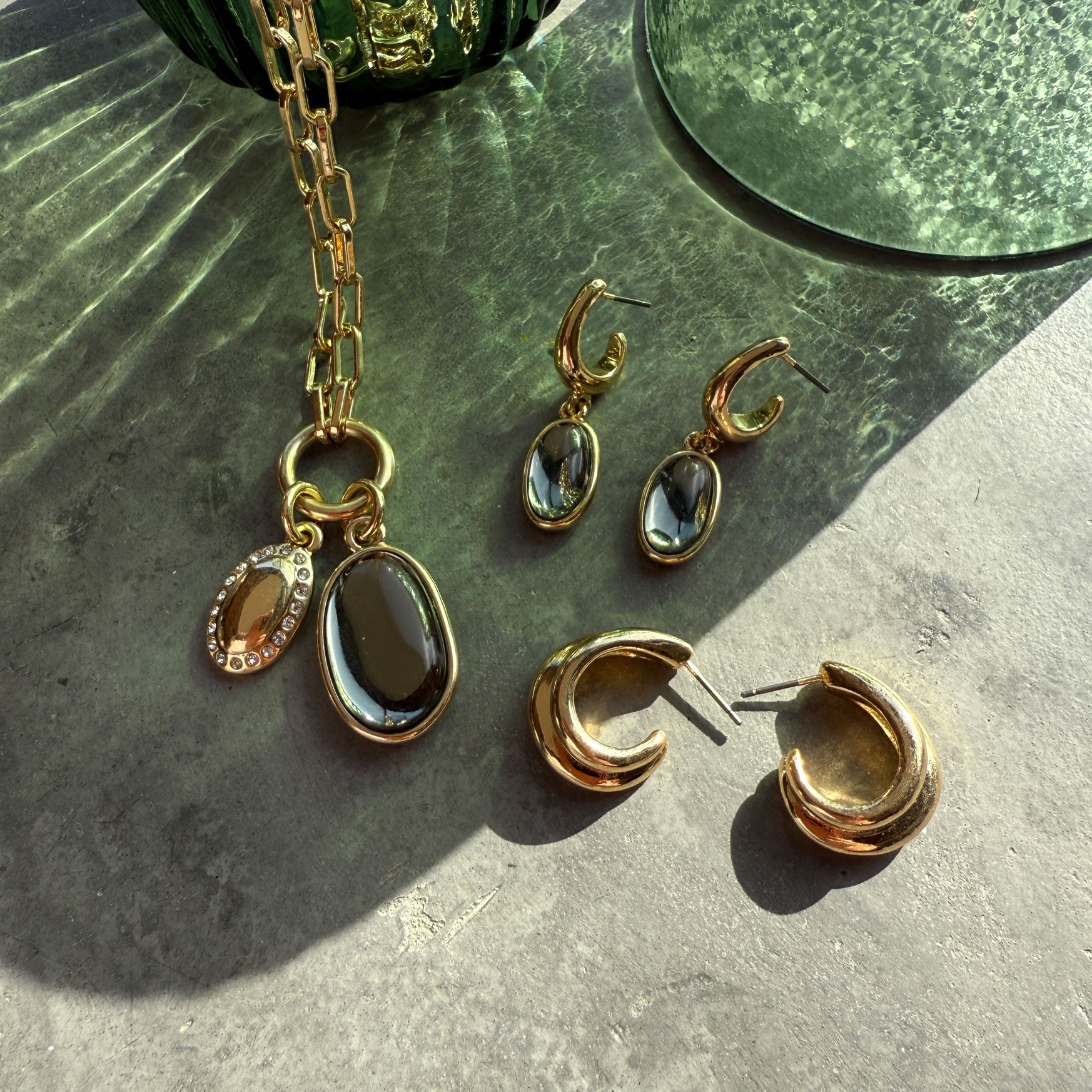 Kort kjede bunch, olive, Liquid G - A&C Oslo - Design Collection_3