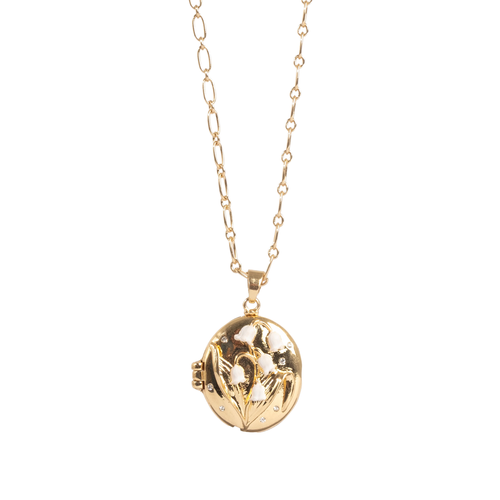 Langt kjede med locket, Lilies & Pearls - A&C Oslo - Design Collection