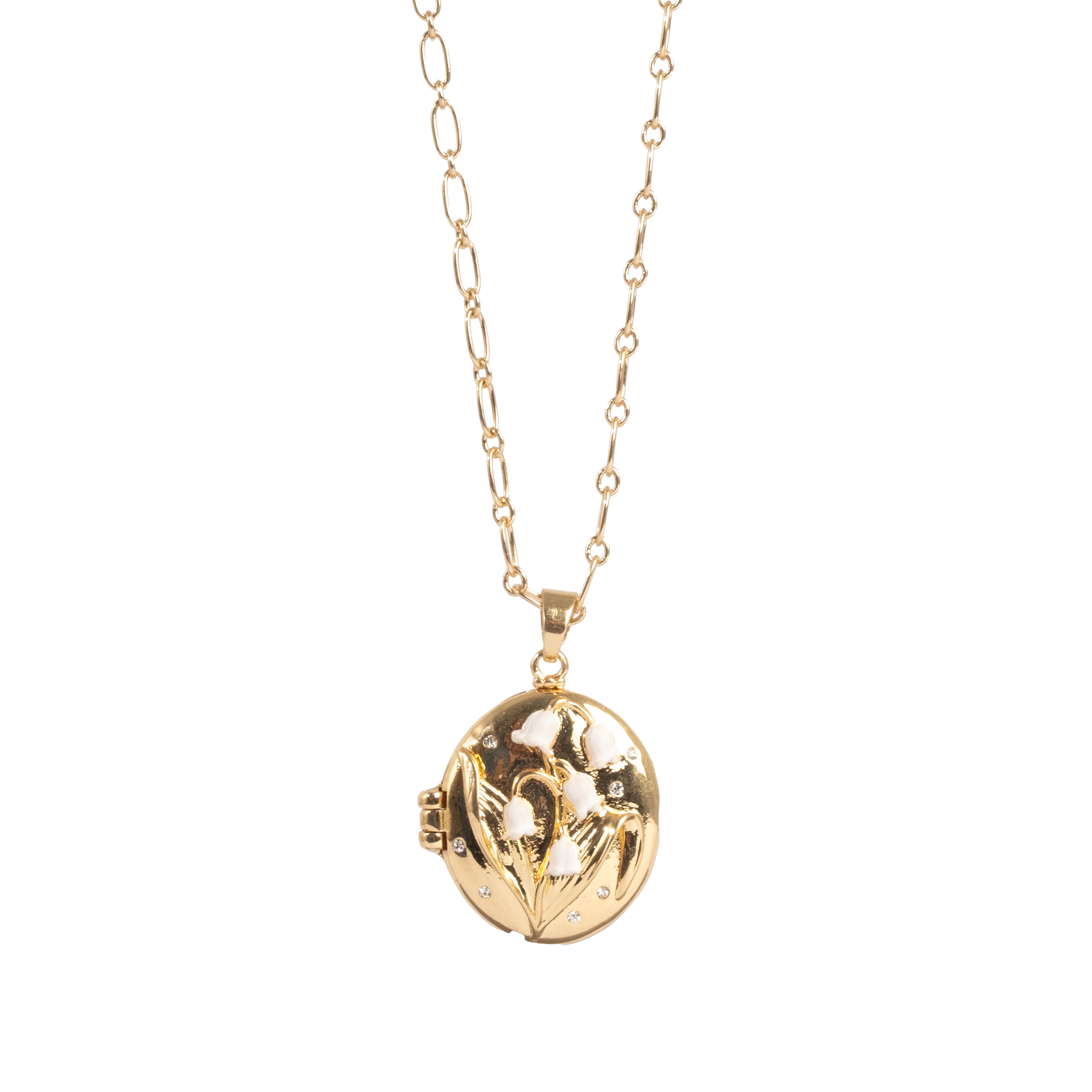 Langt kjede med locket, Lilies & Pearls - A&C Oslo - Design Collection