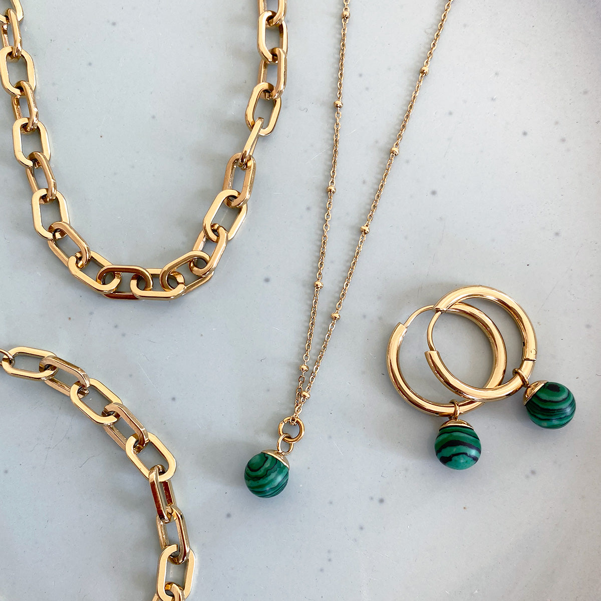 Kort kjede, malakitt - A&C Oslo - Pure Steel_3