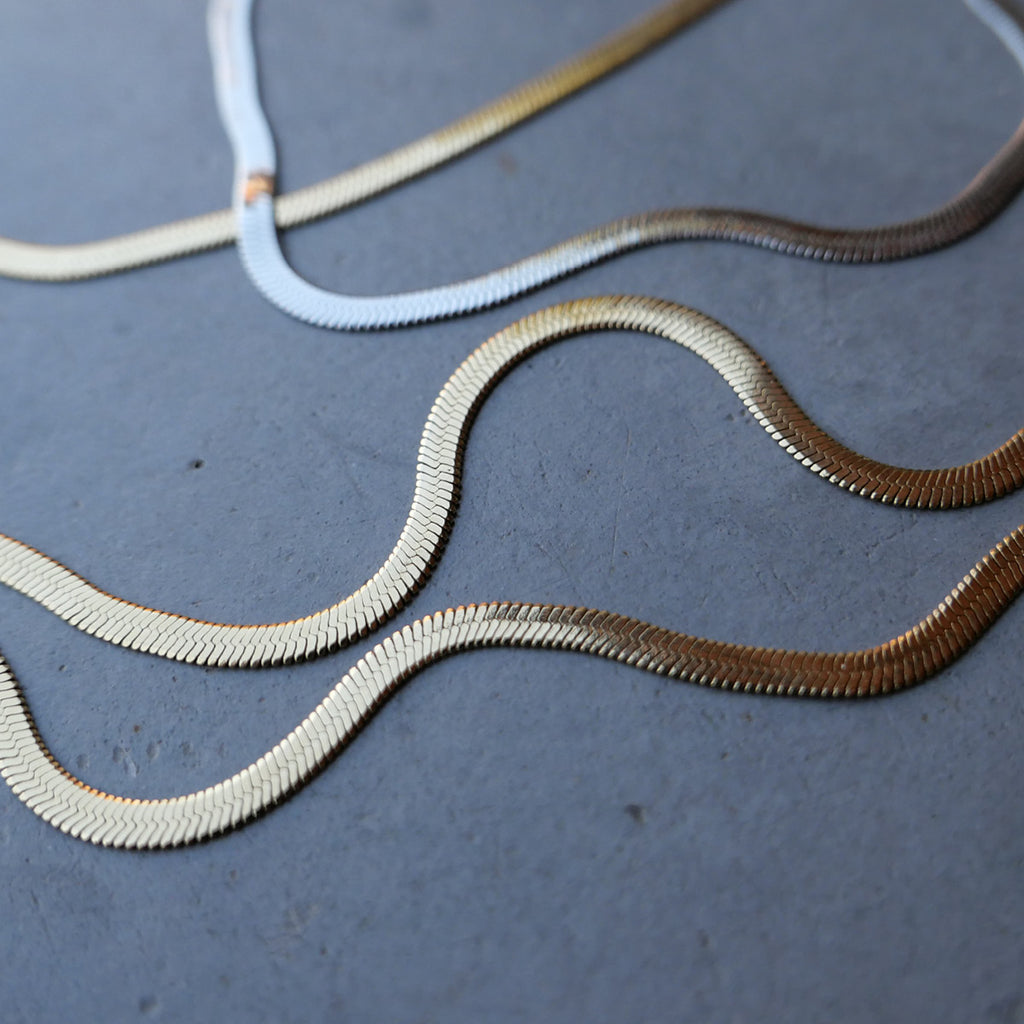 Kort kjede, Steel unisex, snake chain, G_3