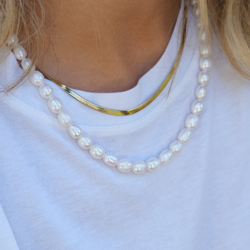 Kort kjede, Steel unisex, snake chain, G_4