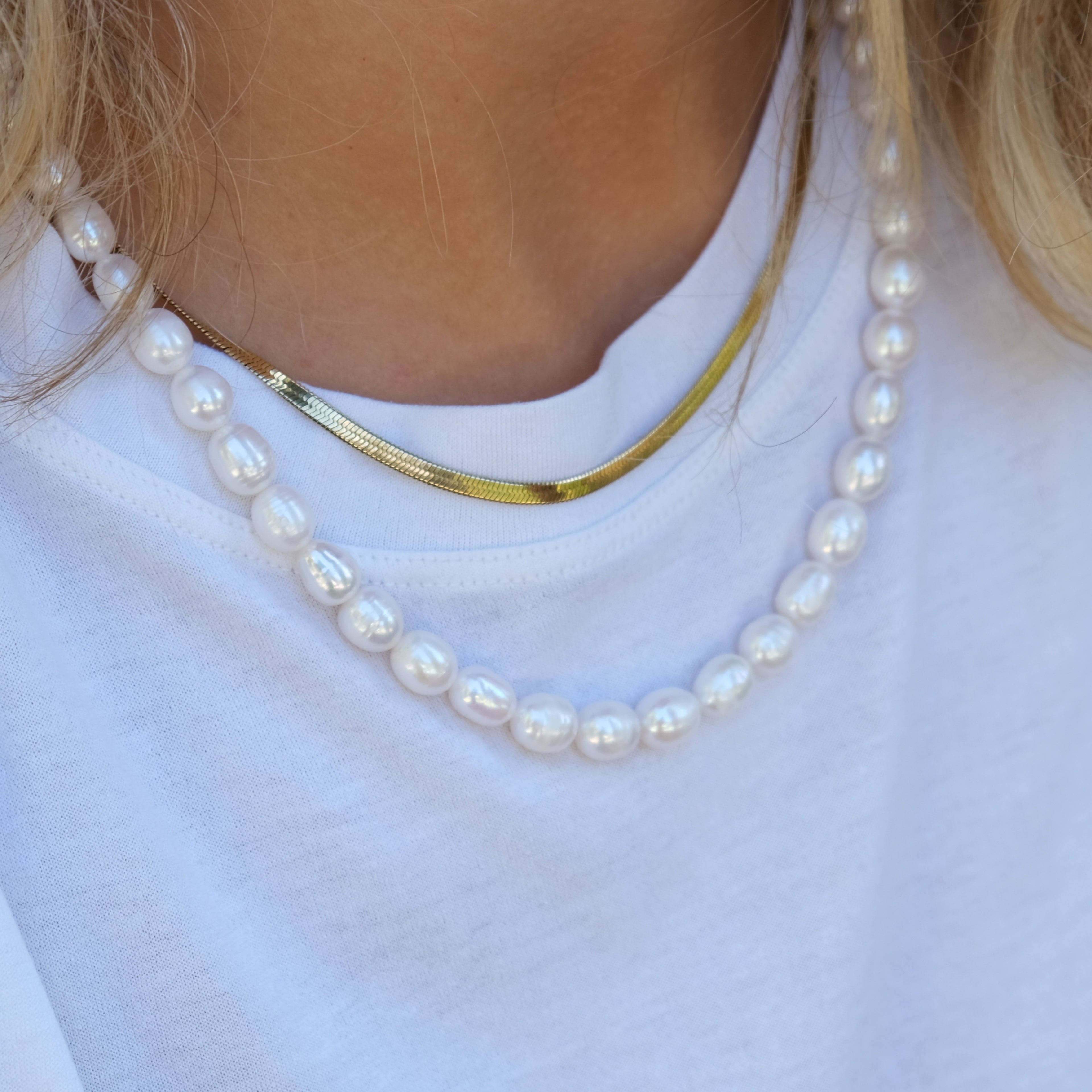 Kort kjede, Steel unisex, snake chain, G_4