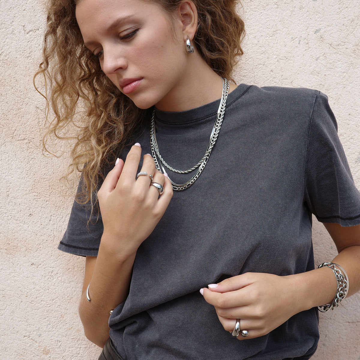 Kjede, Steel unisex, figaro, S_2