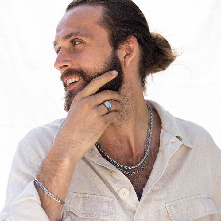 Kjede, Steel unisex, figaro, S_4