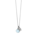 Kort kjede med glasskule, sky blue, S - A&C Oslo - Pure Steel