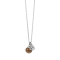 Kort kjede med glasskule, brown, S