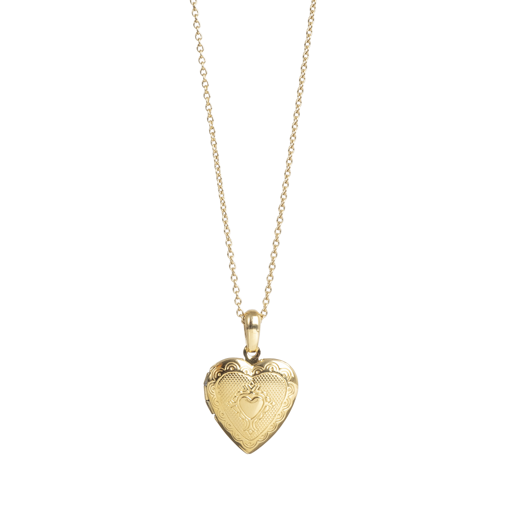 Halvlangt kjede med hjerte-locket, Steel