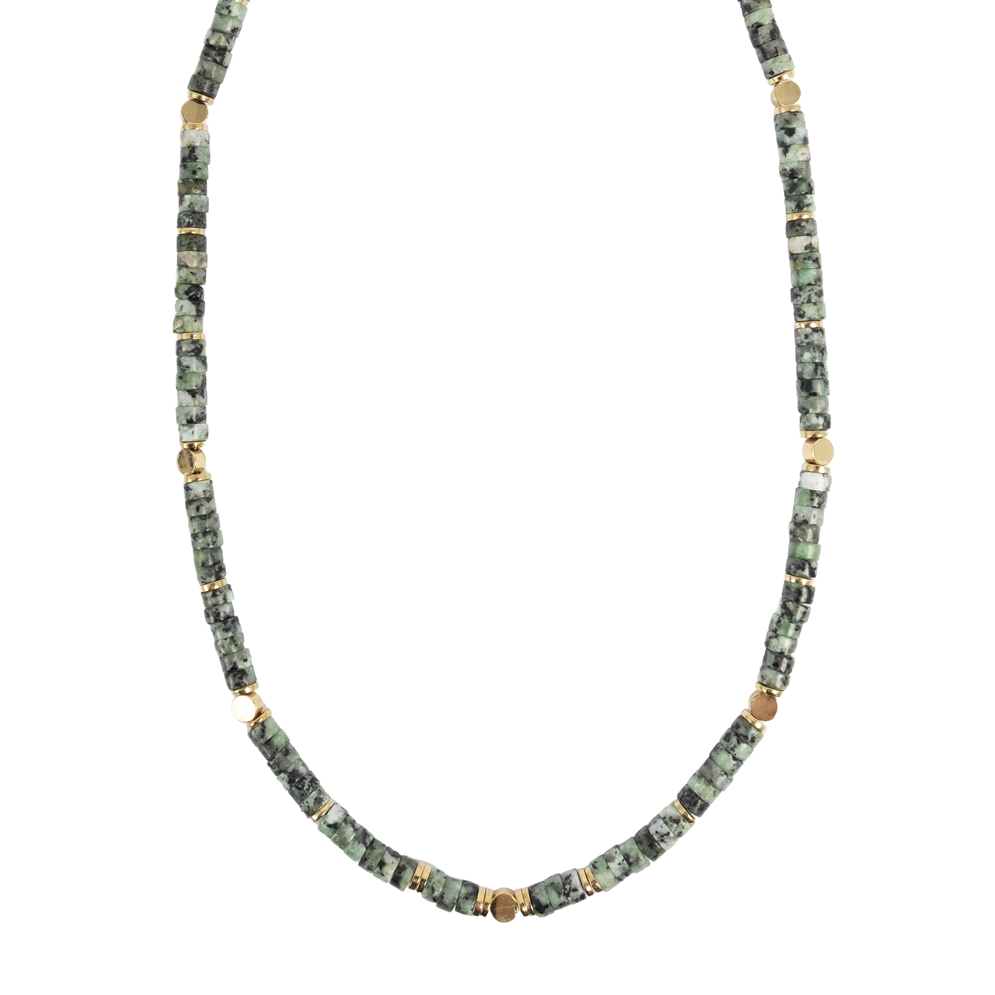 Kort kjede med grønne stener - A&C Oslo - Design Collection