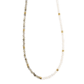 Kort kjede med labradoritt og perler - A&C Oslo - Design Collection