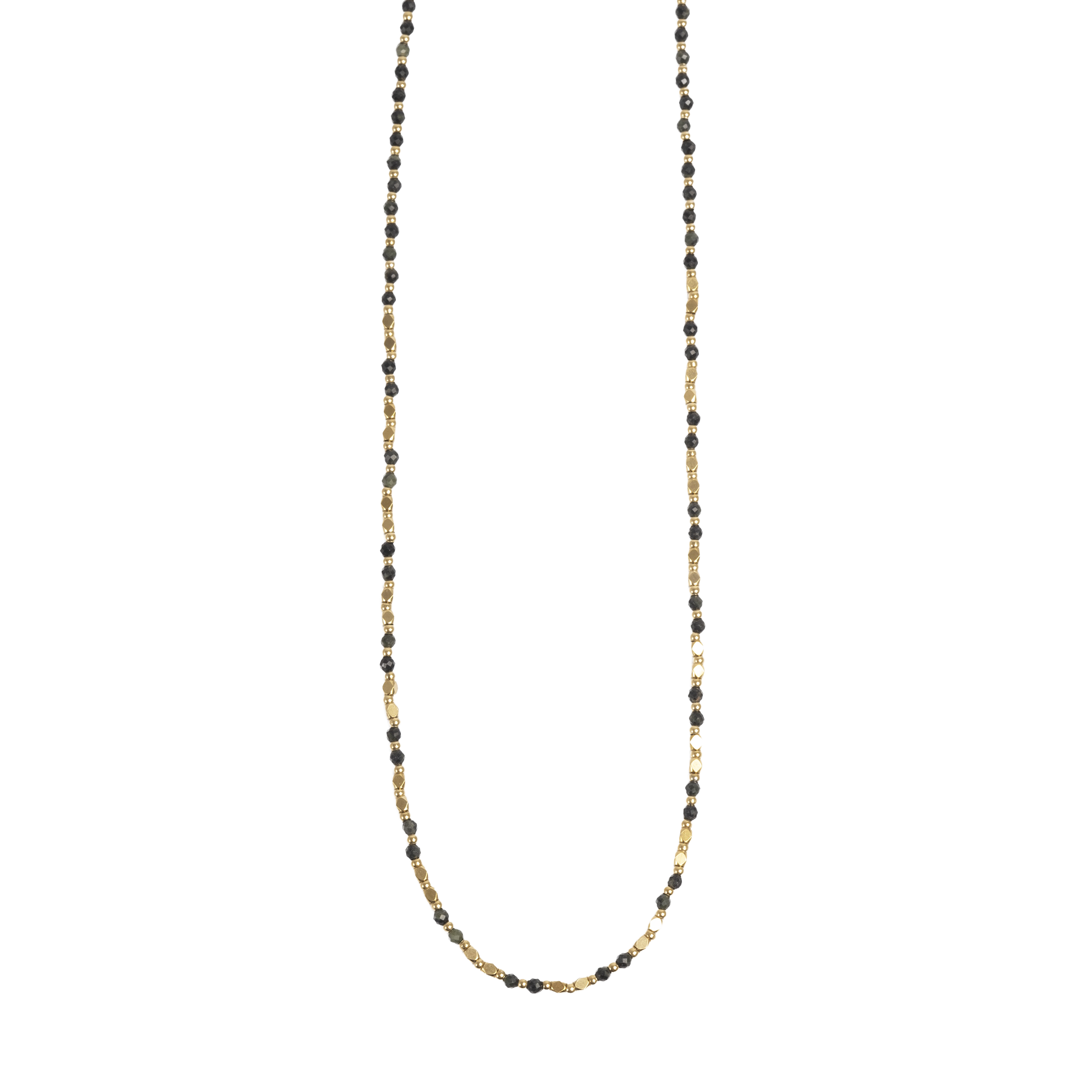 Kort kjede med sorte stener, G - A&C Oslo - Pure Steel