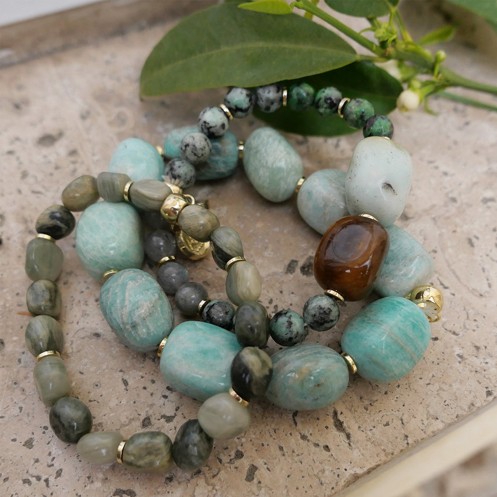 Armbånd med ulike stener, grønn - A&C Oslo - Design Collection_2