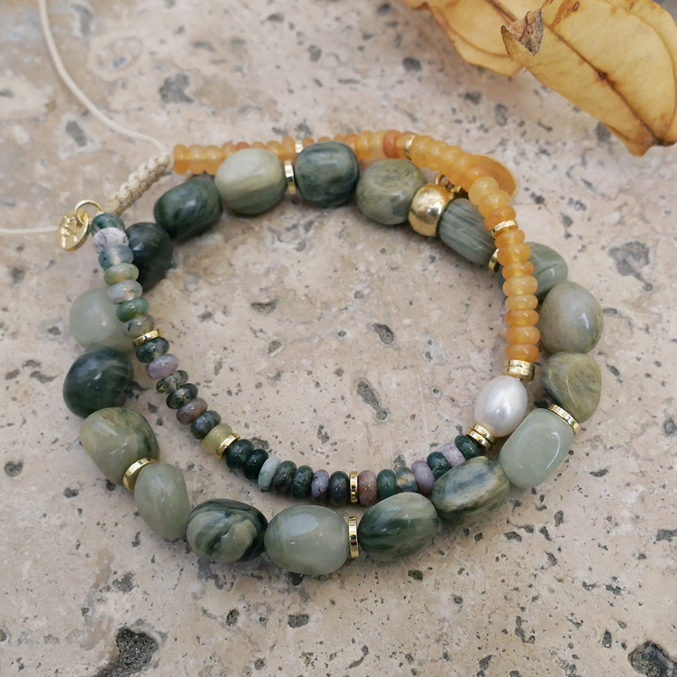 Armbånd, grønn jade, makramé-lås - A&C Oslo - Design Collection_3