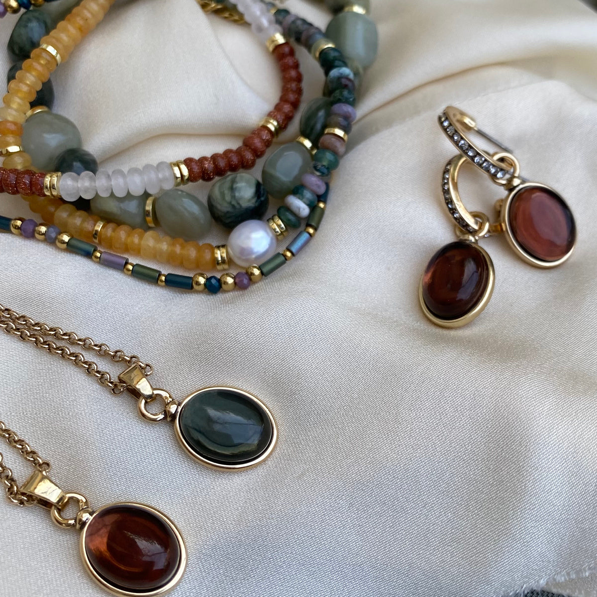 Armbånd, grønn jade, makramé-lås - A&C Oslo - Design Collection_4
