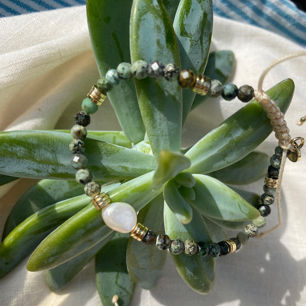 Armbånd med halvedelstener, grønn - A&C Oslo - Design Collection_3