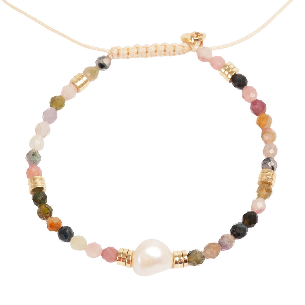 Armbånd med halvedelstener,multi