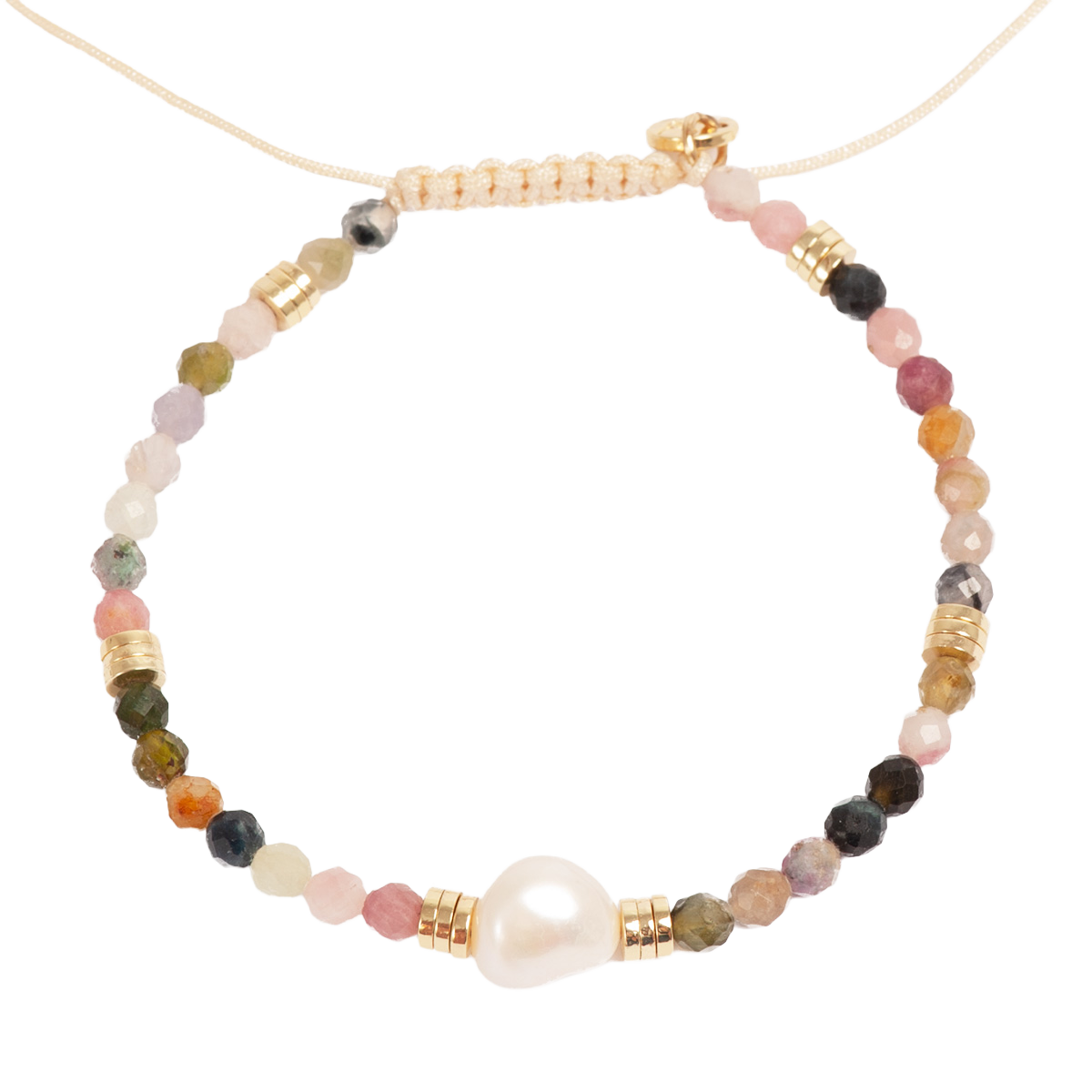 Armbånd med halvedelstener,multi