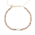 Armbånd med halvedelstener,beige