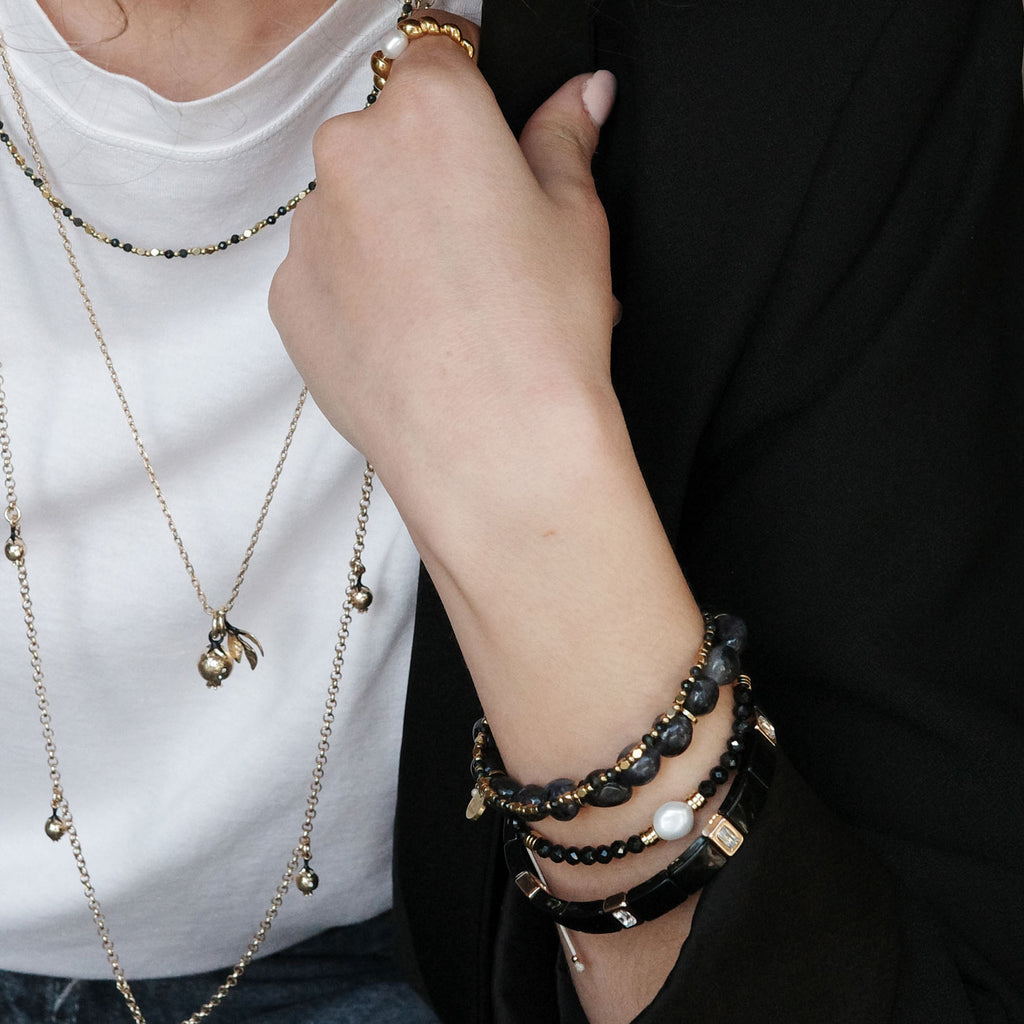 Emaljert armbånd, sort/gull - A&C Oslo - Design Collection_3
