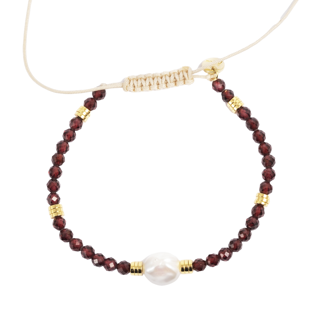 Armbånd med halvedelstener, garnet - A&C Oslo - Design Collection