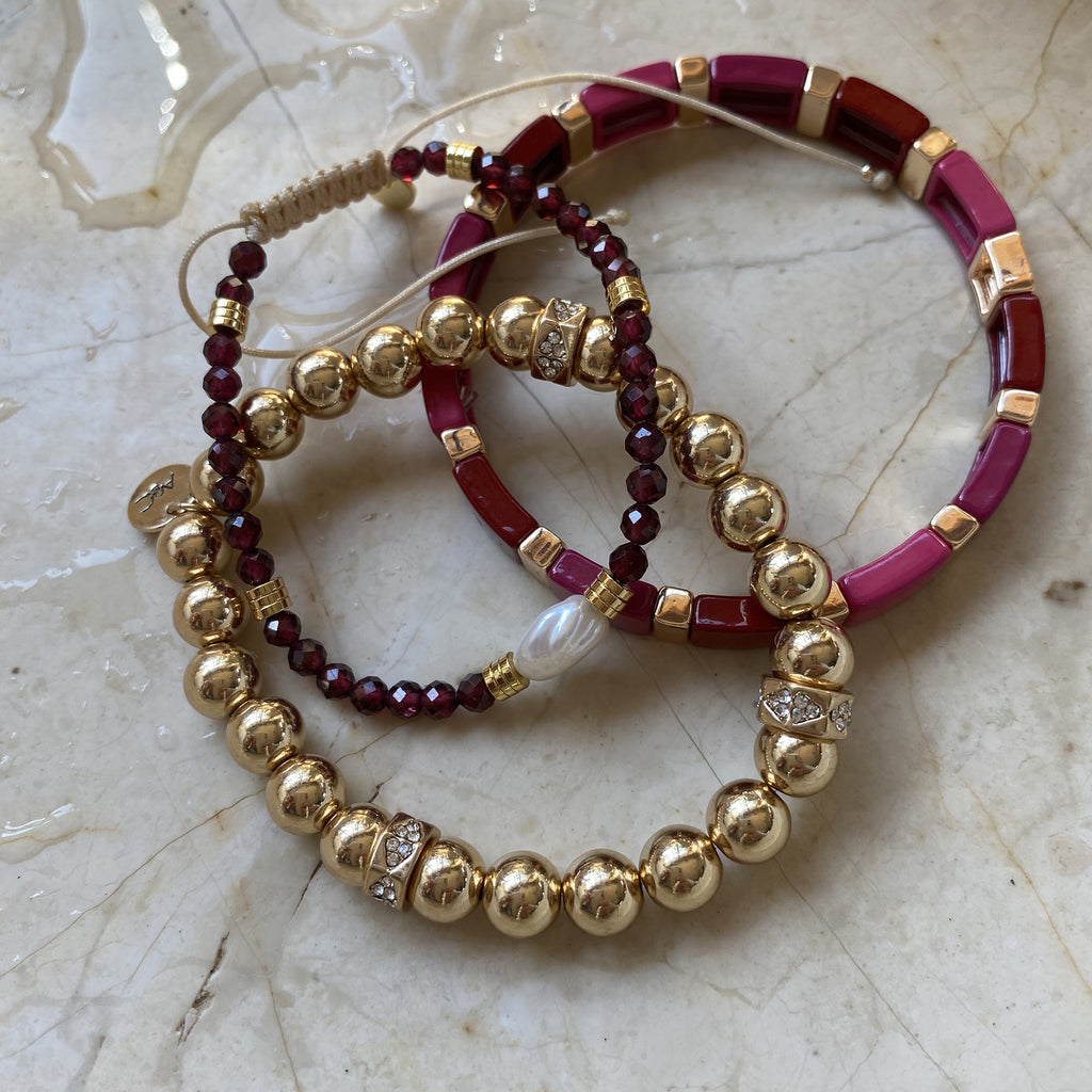 Armbånd med halvedelstener, garnet - A&C Oslo - Design Collection_2