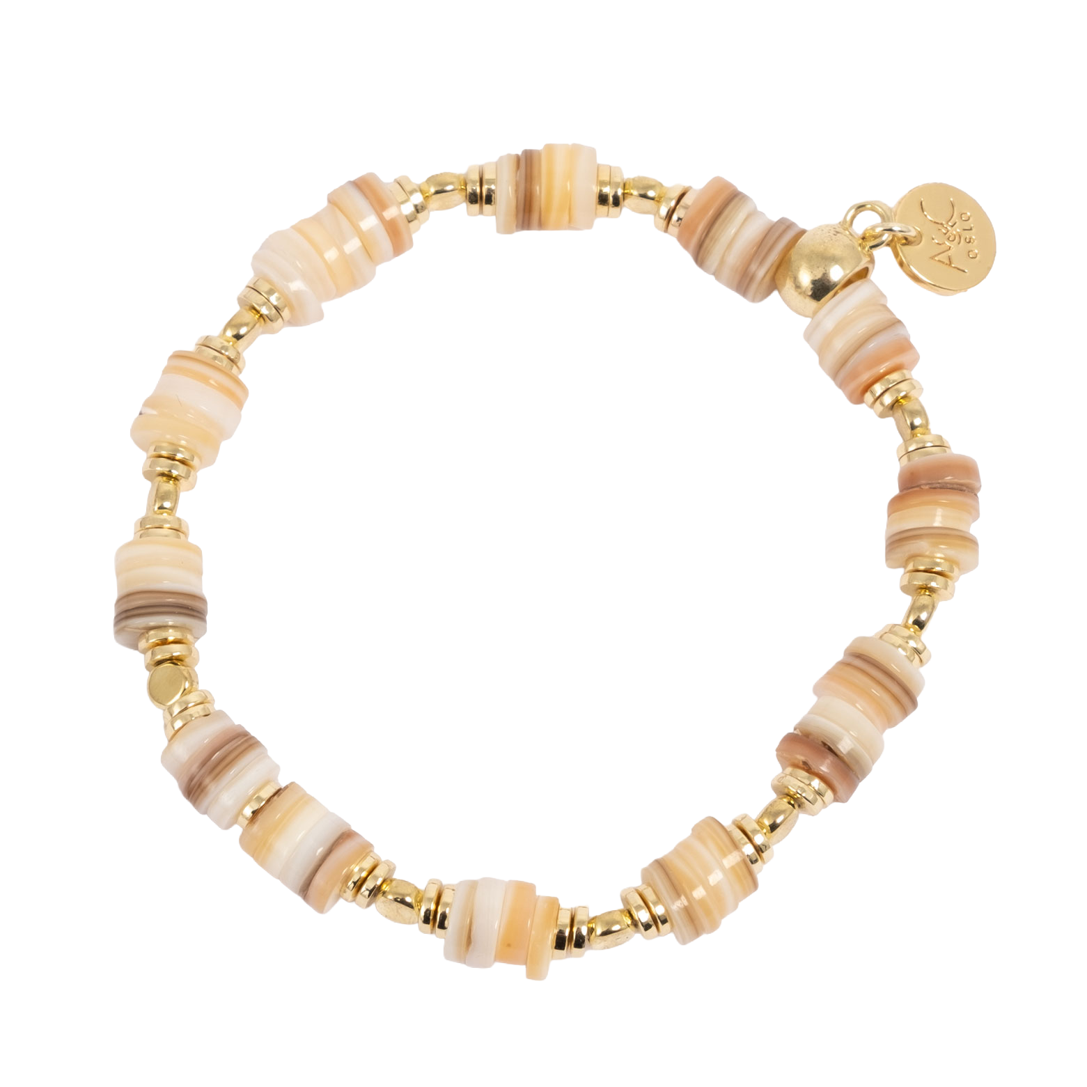 Delikat armbånd med beige skjell - A&C Oslo - Design Collection