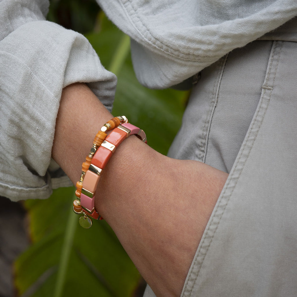 Delikat armbånd med orange skjell - A&C Oslo - Design Collection_2