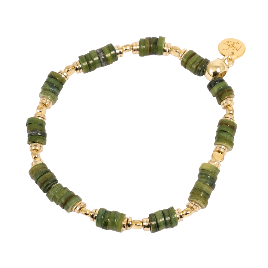 Delikat armbånd med grønt skjell - A&C Oslo - Design Collection