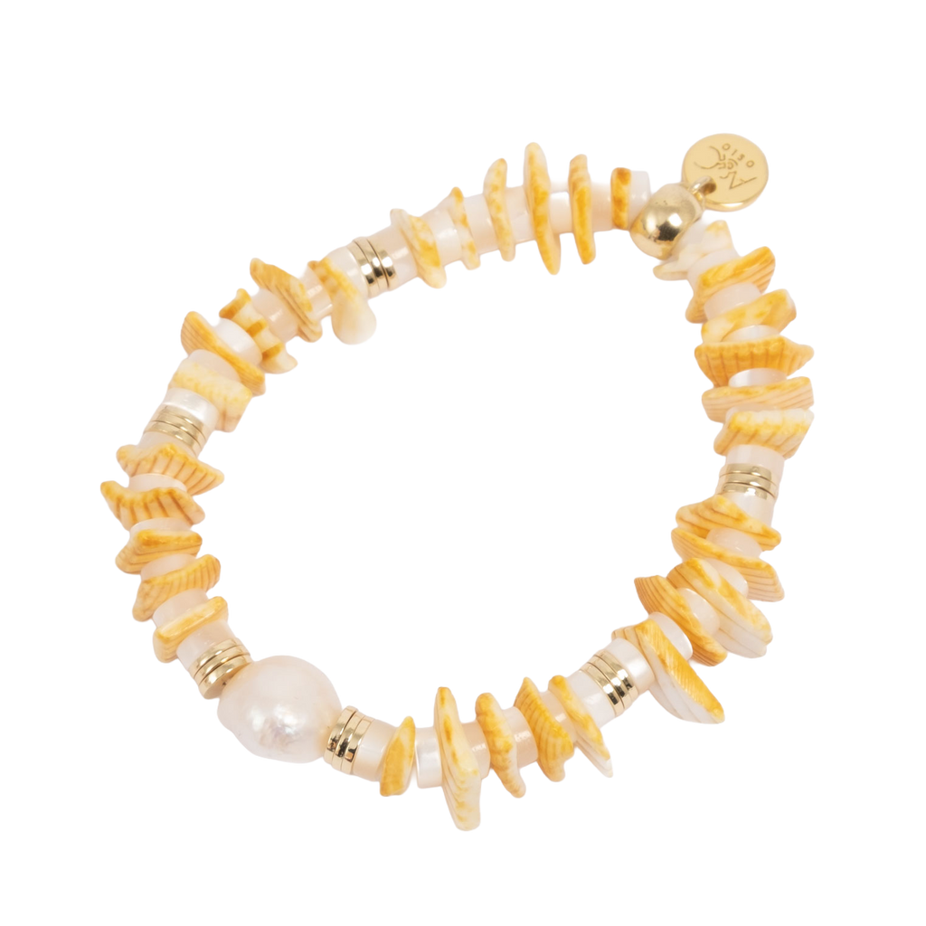 Skjellarmbånd, gul - A&C Oslo - Design Collection