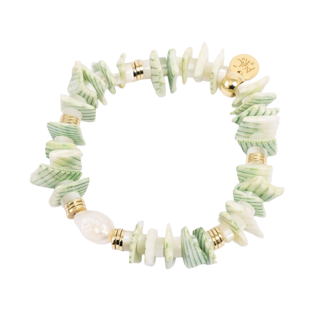 Skjellarmbånd, lys grønn - A&C Oslo - Design Collection