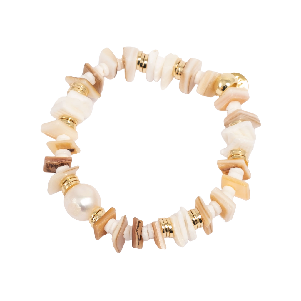Skjellarmbånd, beige - A&C Oslo - Design Collection
