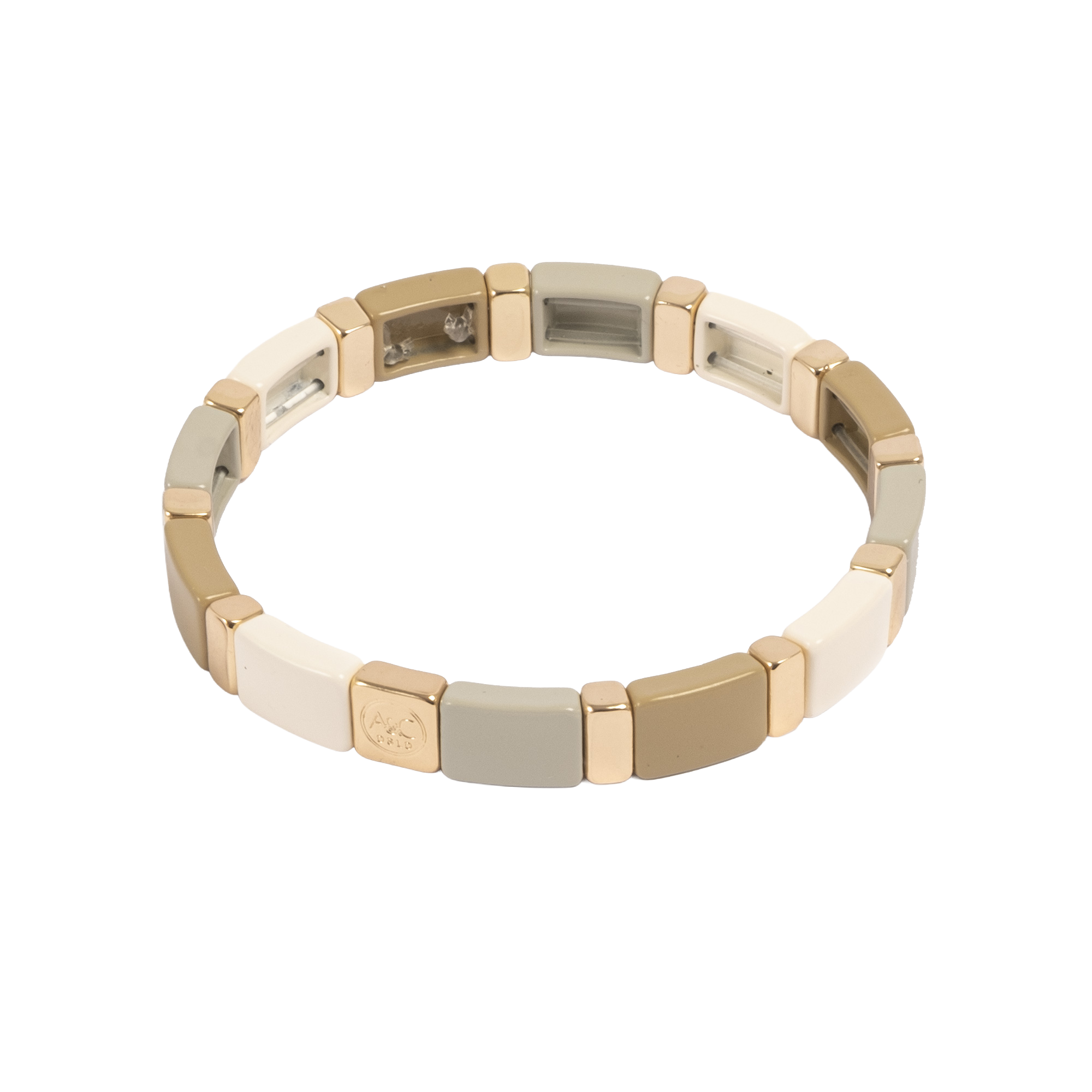 Emaljert armbånd, beige S - A&C Oslo - Design Collection