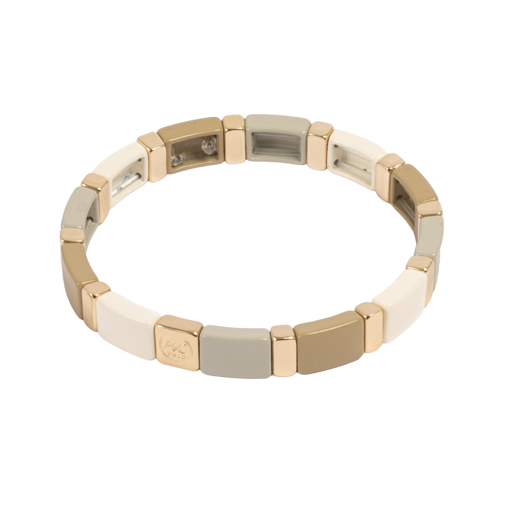 Emaljert armbånd, beige - A&C Oslo - Design Collection
